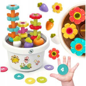 Hola Zestaw sorter zabawka sensoryczna montessori ogródek piramida kwiatki 1