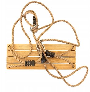 Drewniane Siedzisko Huśtawka na Plac Zabaw 38 cm pasy do zawieszenia zestaw 11