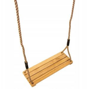 Drewniane Siedzisko Huśtawka na Plac Zabaw 38 cm pasy do zawieszenia zestaw 5