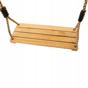 Drewniane Siedzisko Huśtawka na Plac Zabaw 38 cm pasy do zawieszenia zestaw 6