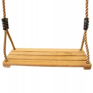 Drewniane Siedzisko Huśtawka na Plac Zabaw 38 cm pasy do zawieszenia zestaw 7