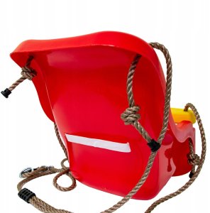 Huśtawka Just Fun Siedzisko Kubełkowe do Huśtawki Czerwone Wysokie Oparcie + pasy 8