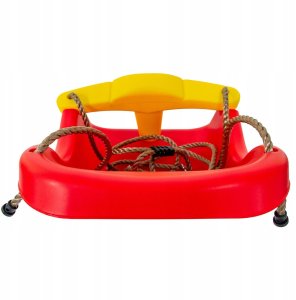 Huśtawka Just Fun Siedzisko Kubełkowe do Huśtawki Czerwone Wysokie Oparcie + pasy 10