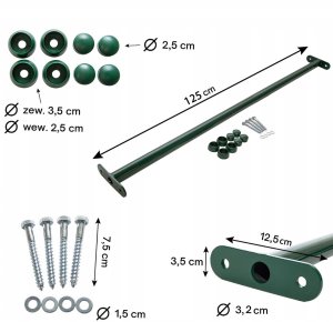 Drążek Metalowy na Plac zabaw Zielony Długi 125 cm do podciągania 4