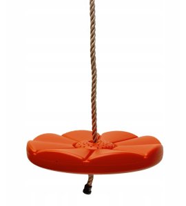 Huśtawka Linowa Ogrodowa Siedzisko Kwiatek Pomarańczowe Obejma Okrągła 5