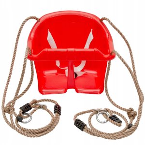 Siedzisko kubełkowe do huśtawki dla dzieci czerwone 4