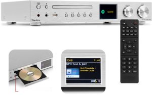Radio internetowe DAB CD ze wzmacniaczem Bolzano Audizio srebrne one size 1