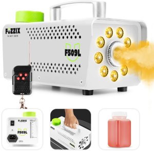 Wytwornica dymu F509LW z efektem LED RGB biała Fuzzix+ płyn gratis one size 1