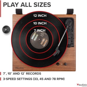 Gramofon Audizio RP112L z wejściem/wyjściem BT, jasne drewno one size 18