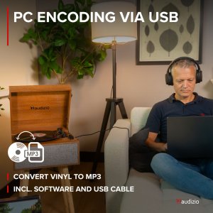 Gramofon Audizio Gramofon RETRO stojący ze zdejmowanymi nogami Fremont BT one size 16