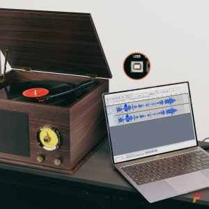 Gramofon Fenton Gramofon RP173 Vintage USB BT FM brązowy+ winyl one size 18