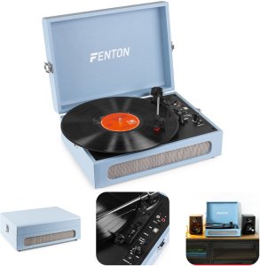 Gramofon w walizce RP118E Fenton wejście/wyjście BT niebieski one size 1