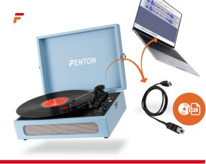 Gramofon w walizce RP118E Fenton wejście/wyjście BT niebieski one size 23