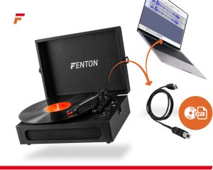 Gramofon Fenton Gramofon w walizce RP118B wejście/wyjście BT czarny one size 20