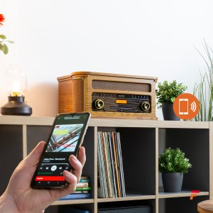 Fenton Gramofon Memphis BT CD kaseta DAB+ FM USB drewno one size 17