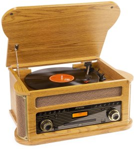 Fenton Gramofon Memphis BT CD kaseta DAB+ FM USB drewno one size 2