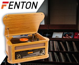 Fenton Gramofon Memphis BT CD kaseta DAB+ FM USB drewno one size 21