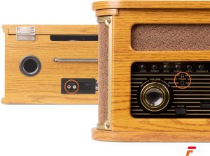 Fenton Gramofon Memphis BT CD kaseta DAB+ FM USB drewno one size 22