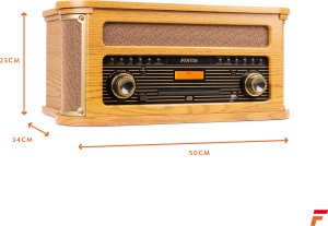 Fenton Gramofon Memphis BT CD kaseta DAB+ FM USB drewno one size 24