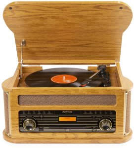 Fenton Gramofon Memphis BT CD kaseta DAB+ FM USB drewno one size 3