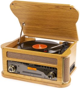 Fenton Gramofon Memphis BT CD kaseta DAB+ FM USB drewno one size 4