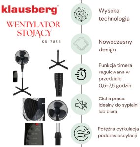 WENTYLATOR WIATRAK PODŁOGOWY KLAUSBERG KB-7885 3