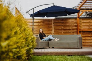 Lehmann Parasol ogrodowy składany z falbaną Lehmann 4