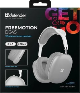 Słuchawki Bluetooth DEFENDER FreeMotion B645 Szare MP3 30h 5