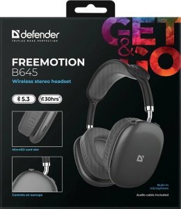 Słuchawki Bluetooth DEFENDER FreeMotion B645 Czarne MP3 30h 5