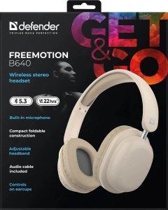 Słuchawki Bluetooth DEFENDER FreeMotion B640 Beżowe 22h 6