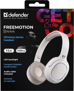 Słuchawki Bluetooth DEFENDER FreeMotion B444 Beżowe LED 3