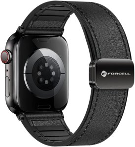 Pasek do Apple Watch Forcell F-Design FA21 skóra ekologiczna 38 / 40 / 41 mm czarny 1