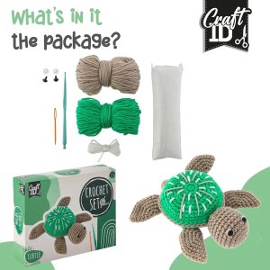 Craft Sensations Zestaw do szydełkowania PRZYTULANKA ŻÓŁW zestaw kreatywny DIY CraftID 3