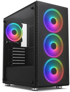 1stCOOL skříň RAINBOW 4, Mid Tower, AU, USB 3.0, 4x 120mm RGB Fan, černá 1