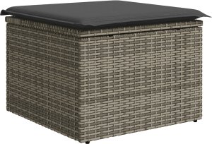 vidaXL Zestaw 8-częściowy sofa ogrodowa z poduszkami szary polirattan 4