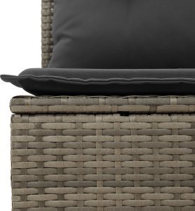 vidaXL Zestaw 8-częściowy sofa ogrodowa z poduszkami szary polirattan 5
