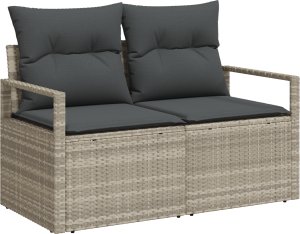 Zestaw 5 Częściowych Kanap Ogrodowych z Poduszkami Jasnoszary Polirattan 2