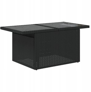 Zestaw Sofy Ogrodowej vidaXL 7 Części z Poduszkami Czarny Polirattan 6