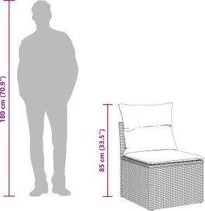 Zestaw sof ogrodowych vidaXL z poduszkami Czarny Polirattan 3
