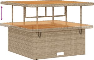 Zestaw sofa ogrodowa vidaXL 8 elementów z poduszkami Beżowy Poli Rattan Akacja 3