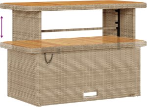 vidaXL Zestaw sof ogrodowych 10-częściowy z poduszkami z beżowego polirattanu i akacji 6