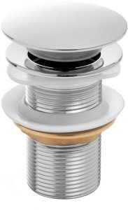 Bateria umywalkowa w komplecie z automatycznym korkiem klik klak bez przelewu chrom - Yoka 5