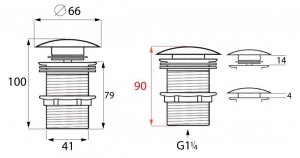 Bateria umywalkowa w komplecie z automatycznym korkiem klik klak bez przelewu chrom - Yoka 7