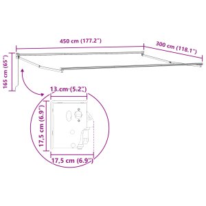 Ręczna markiza Biała 450x300 cm 11