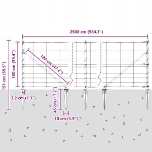 Ogrodzenie 1x25 m ocynkowana stal 13