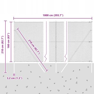 Płot hexagonalny Zielony 1,6x10 m Stal 12