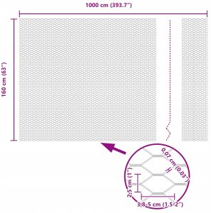 Płot hexagonalny Zielony 1,6x10 m Stal 13