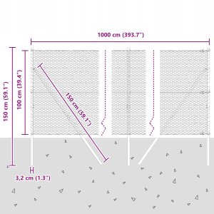Ogrodzenie heksagonalne Zielone 1x10 m Stalowe 12