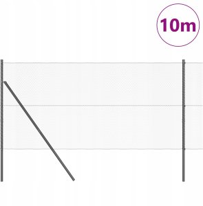 Szary płot heksagonalny 1.4x10 m ze stali 3