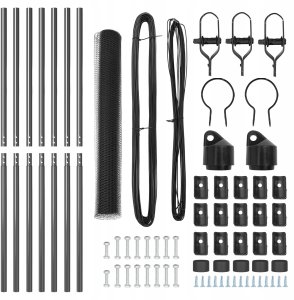 Szary płot heksagonalny 1.4x10 m ze stali 4